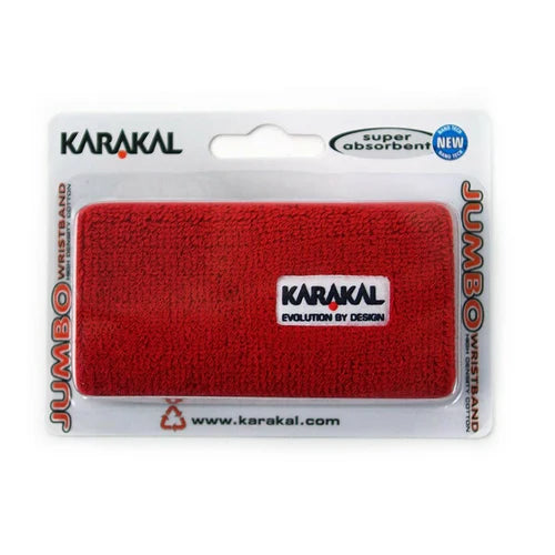 Red wristband with Karakal branding on a white background