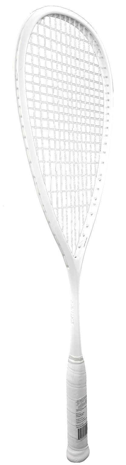 White squash racket on a white background