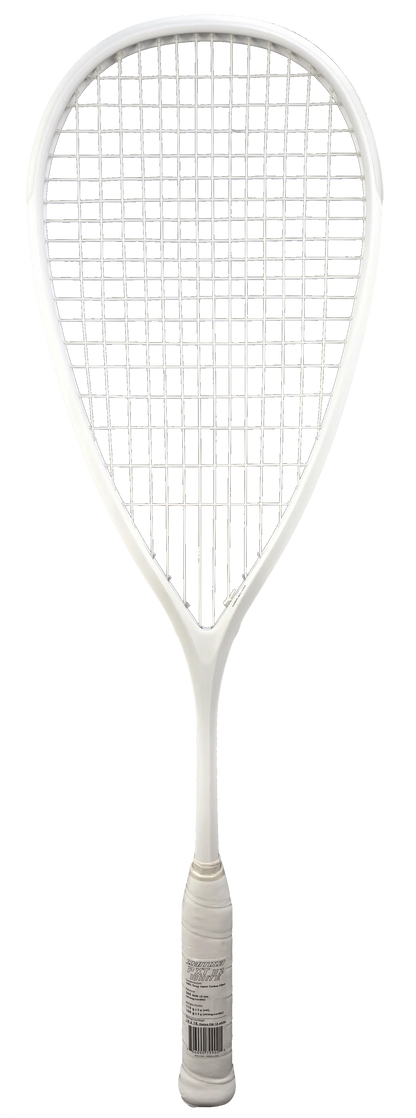 White squash racket on a white background