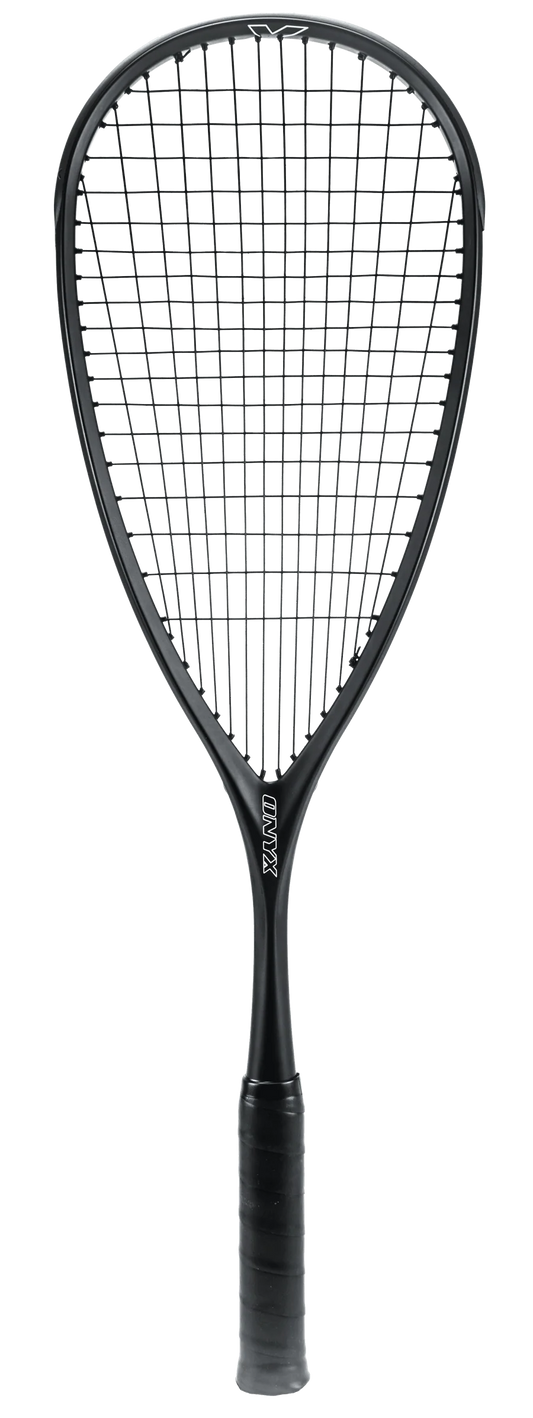Xamsa Onyx Squash Racket - High-performance black carbon fiber racquet for competitive squash play.